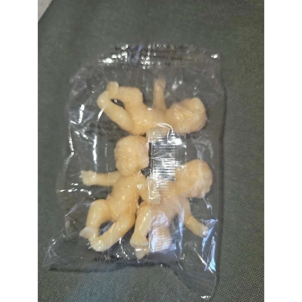 Mini Plastic Babies for King Cake Baby Shower Games Party Favors 3 Count Tan